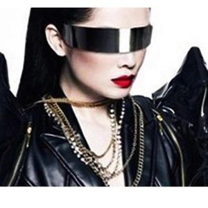 Futuristic cyber wrap around sunglasses